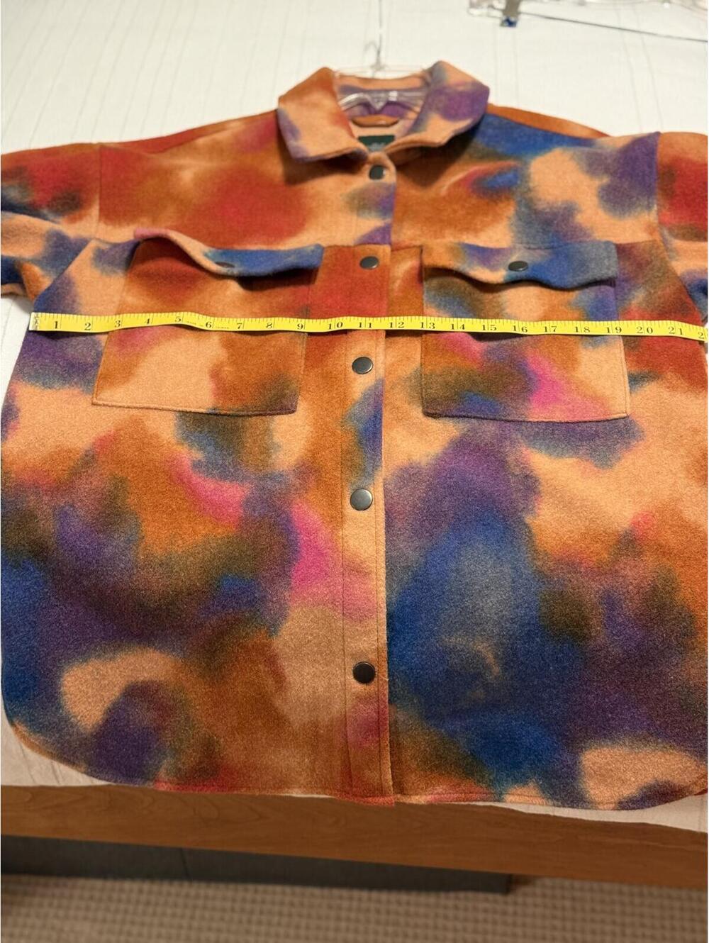 Wild Fable Multicolor Tie-Dye Fleece Shacket Size M Good Used Condition - Picture 4 of 8